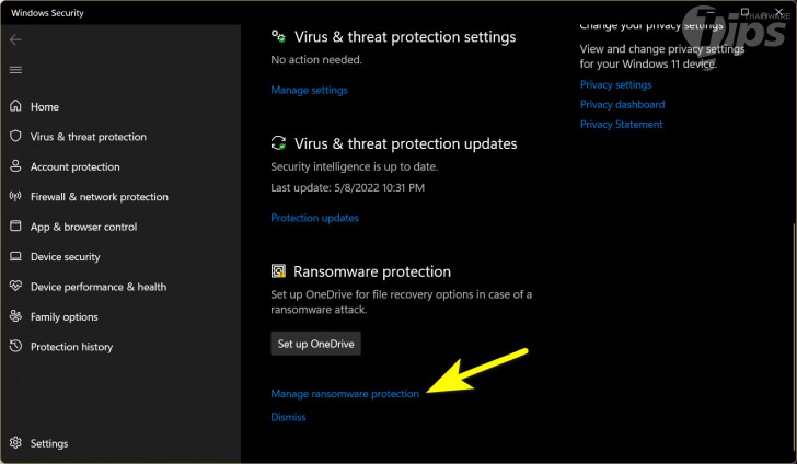 วิธีเปิดใช้งาน คุณสมบัติป้องกันมัลแวร์เรียกค่าไถ่ ใน Windows (How to enable Ransomware Protection in Windows 10 ?)
